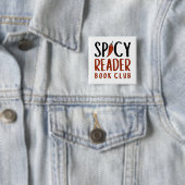 Spicy Reader Boekclub Typografie Cadeau Vierkante Button 5,1 Cm (In situ)