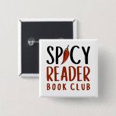 Spicy Reader Boekclub Typografie Cadeau Vierkante Button 5,1 Cm (Voorkant /achterkant)