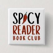 Spicy Reader Boekclub Typografie Cadeau Vierkante Button 5,1 Cm (Voorkant)