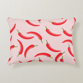 Spicy Red Chili Pattern Accent Kussen