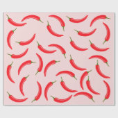 Spicy Red Chili Pattern Cadeaupapier (Vlak)