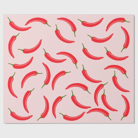 Spicy Red Chili Pattern Cadeaupapier (Vlak)