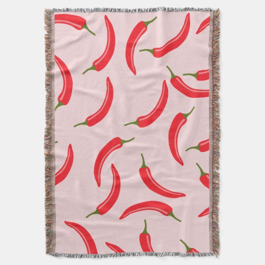 Spicy Red Chili Pattern Deken (Voorkant Verticaal)