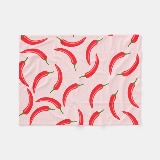 Spicy Red Chili Pattern Fleece Deken (Voorkant (Horizontaal))