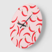 Spicy Red Chili Pattern Grote Klok (Hoek)