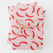 Spicy Red Chili Pattern Inpakpapier Vel (In situ)