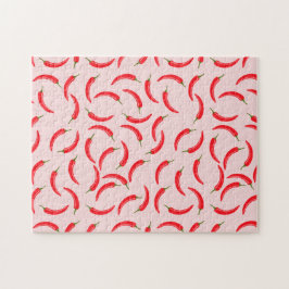 Spicy Red Chili Pattern Legpuzzel