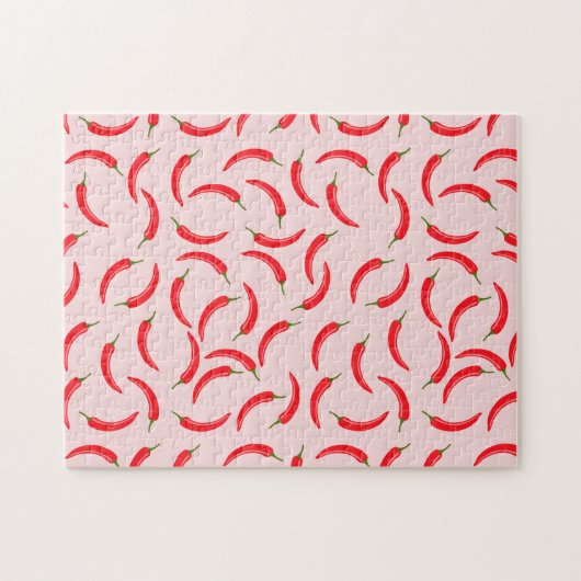 Spicy Red Chili Pattern Legpuzzel (Horizontaal)