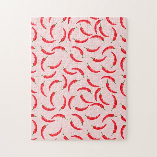 Spicy Red Chili Pattern Legpuzzel (Verticaal)