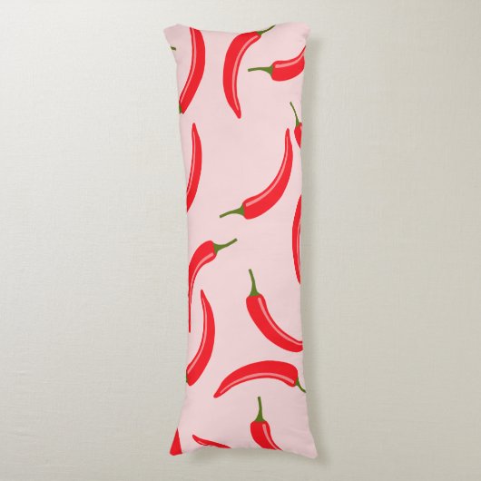 Spicy Red Chili Pattern Lichaamskussen (Voorkant Verticaal)