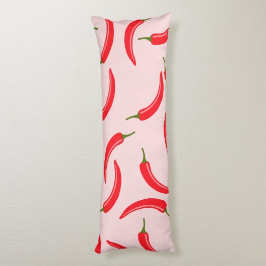 Spicy Red Chili Pattern Lichaamskussen (Achterkant (Verticaal))
