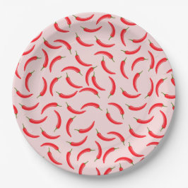 Spicy Red Chili Pattern Papieren Bordje