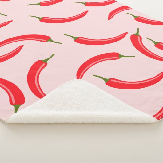 Spicy Red Chili Pattern Sherpa Deken (3/4)
