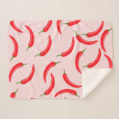 Spicy Red Chili Pattern Sherpa Deken (Voorkant (horizontaal))