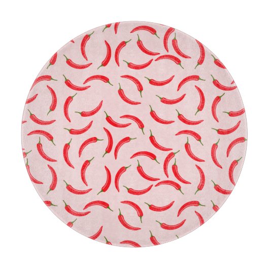 Spicy Red Chili Pattern Snijplank (Voorkant)