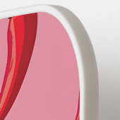 Spicy Red Chili Pepper Patroon op roze achtergrond Pickleball Paddle (Links Detail)