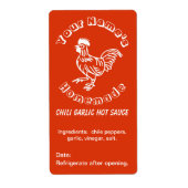 Spicy Rooster Custom Hot Sauce Labels Chili Knoflo (Voorkant)