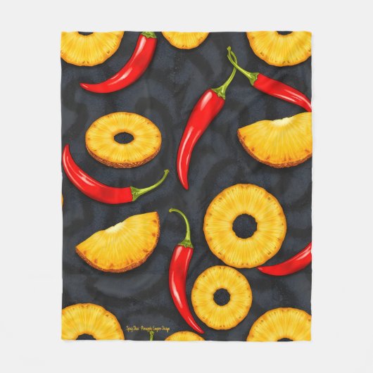 Spicy Slice - Pineapple Empire Design Fleece Deken (Voorkant)