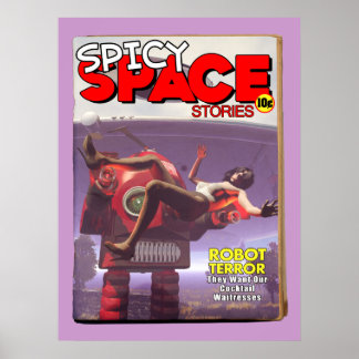 Spicy Space Stories Fake Pulp Hoesje Print