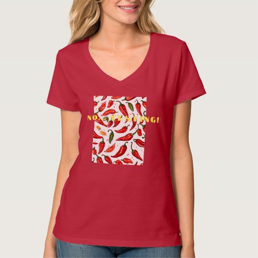"Spicy Statement: V-hals dames T-shirt (Voorkant)