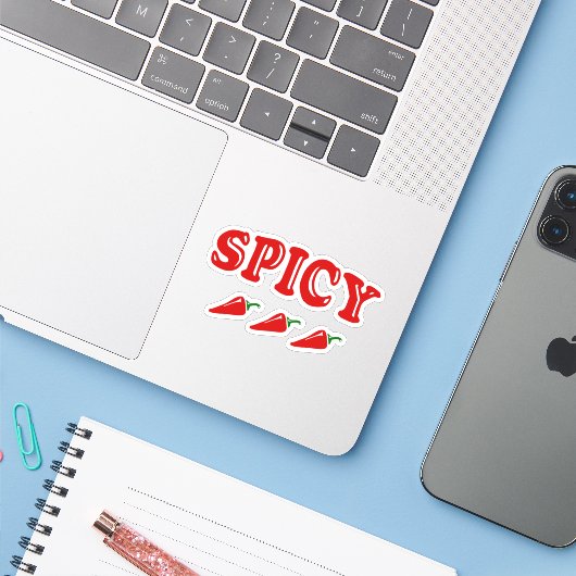 SPICY STICKER (Laptop met iPhone)