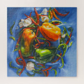 Spicy Stilleven met paprika en knoflook Legpuzzel (Horizontaal)