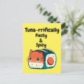 Spicy Tuna Cat - Tuna offally Feisty & Spicy Briefkaart (Staand voorkant)
