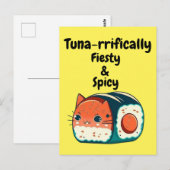 Spicy Tuna Cat - Tuna offally Feisty & Spicy Briefkaart (Voorkant / Achterkant)