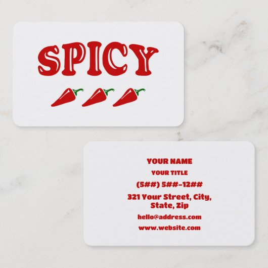 SPICY VISITEKAARTJE (Voorkant / Achterkant)