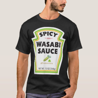 Spicy Wasabi Sauce Bottle Label Funny Halloween Co T-shirt
