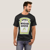 Spicy Wasabi Sauce Bottle Label Funny Halloween Co T-shirt (Voorkant volledig)