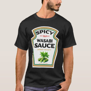 Spicy Wasabi Sauce Bottle Label Funny Halloween Co T-shirt