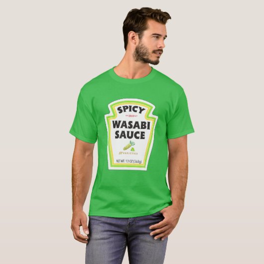 Spicy Wasabi Sauce Halloween Costume Matching Coup T-shirt (Voorkant volledig)
