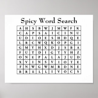 Spicy Word Search Poster