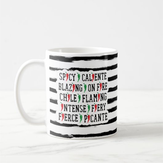Spicy Words Chili Pepper Design Koffiemok (Links)
