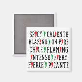 Spicy Words Chili Pepper Design Magneet (Voorkant / Achterkant)
