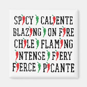 Spicy Words Chili Pepper Design Magneet (Voorkant)