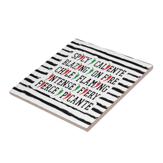 Spicy Words Chili Pepper Design Tegeltje (Zijkant)