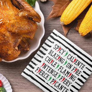 Spicy Words Chili Pepper Design Tegeltje