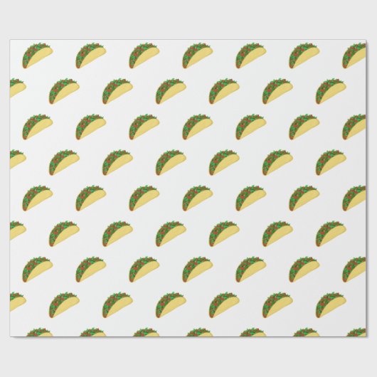 Spicy! Yummy Taco Pattern on White Cadeaupapier (Vlak)