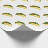 Spicy! Yummy Taco Pattern on White Cadeaupapier (Hoek)