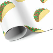 Spicy! Yummy Taco Pattern on White Cadeaupapier (Rol Hoek)