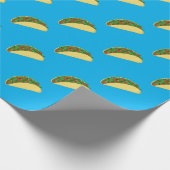 Spicy! Yummy Taco Pattern op Blue Cadeaupapier (Hoek)