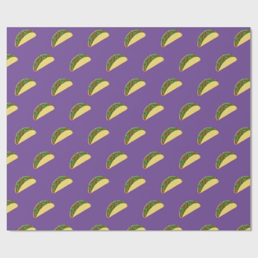 Spicy! Yummy Taco Pattern op Paars Cadeaupapier (Vlak)