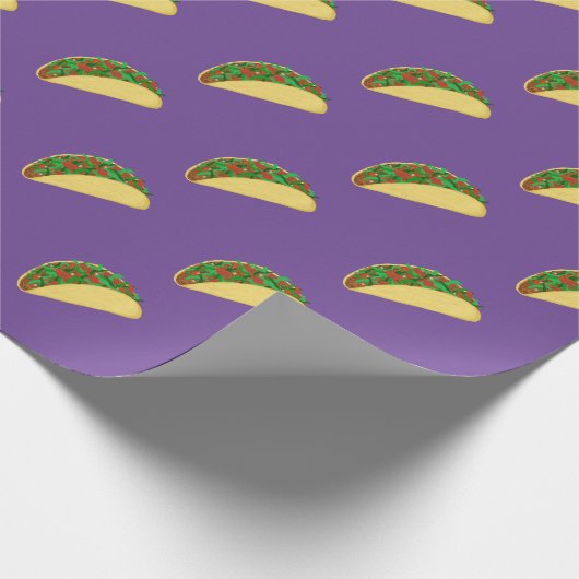 Spicy! Yummy Taco Pattern op Paars Cadeaupapier (Hoek)