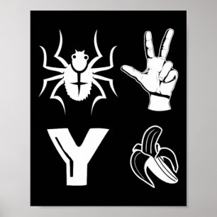 Spider 2 Y Banaan Shirt Grappige Voetbal Liefhebbe Poster