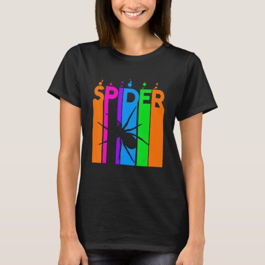 Spider Animal Rainbow Bubble met Silhouette T-shirt (Voorkant)