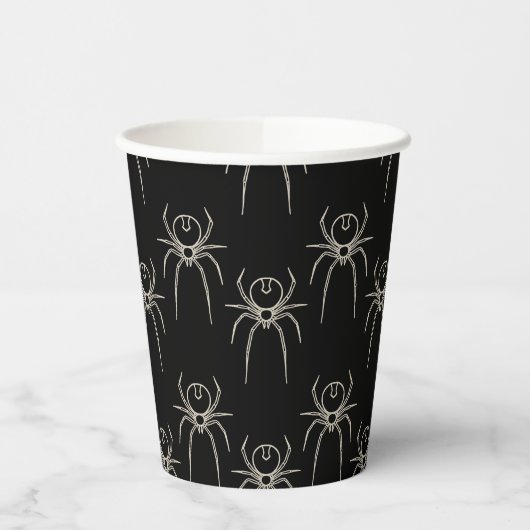 Spider - Bat Black en Bone White Papieren Bekers (Links)