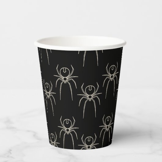 Spider - Bat Black en Bone White Papieren Bekers (Voorkant)