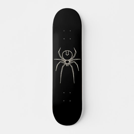 Spider - Bat Black en Bone White Persoonlijk Skateboard (Voorkant)